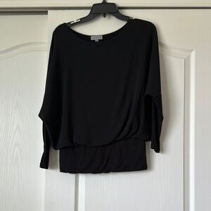 Joseph A Black Boxy Blouse Relaxed Fit